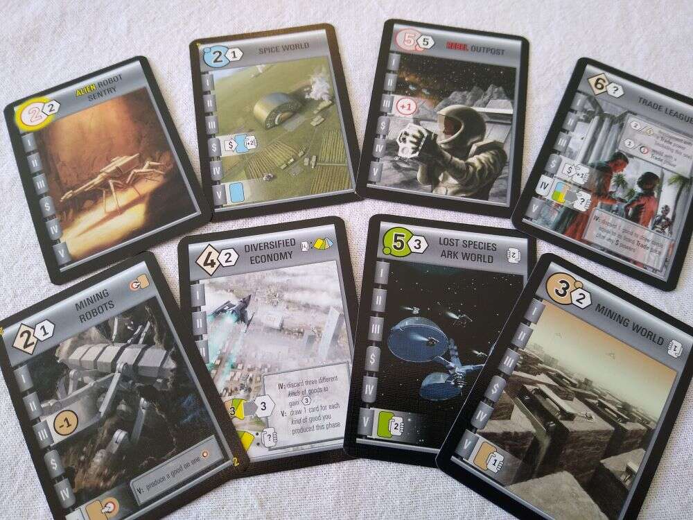 Race for the Galaxy Review - Selection of Development and World Cards
