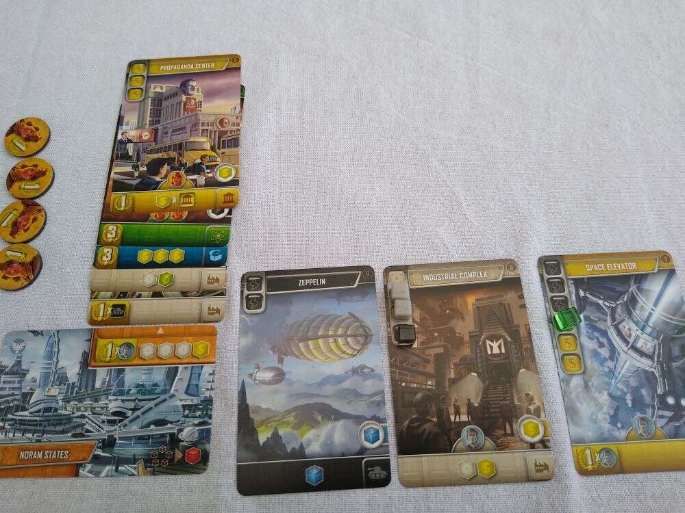 Its a Wonderful World Review - Player Empire Cards and Construction Area